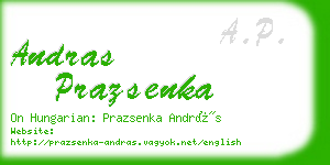 andras prazsenka business card